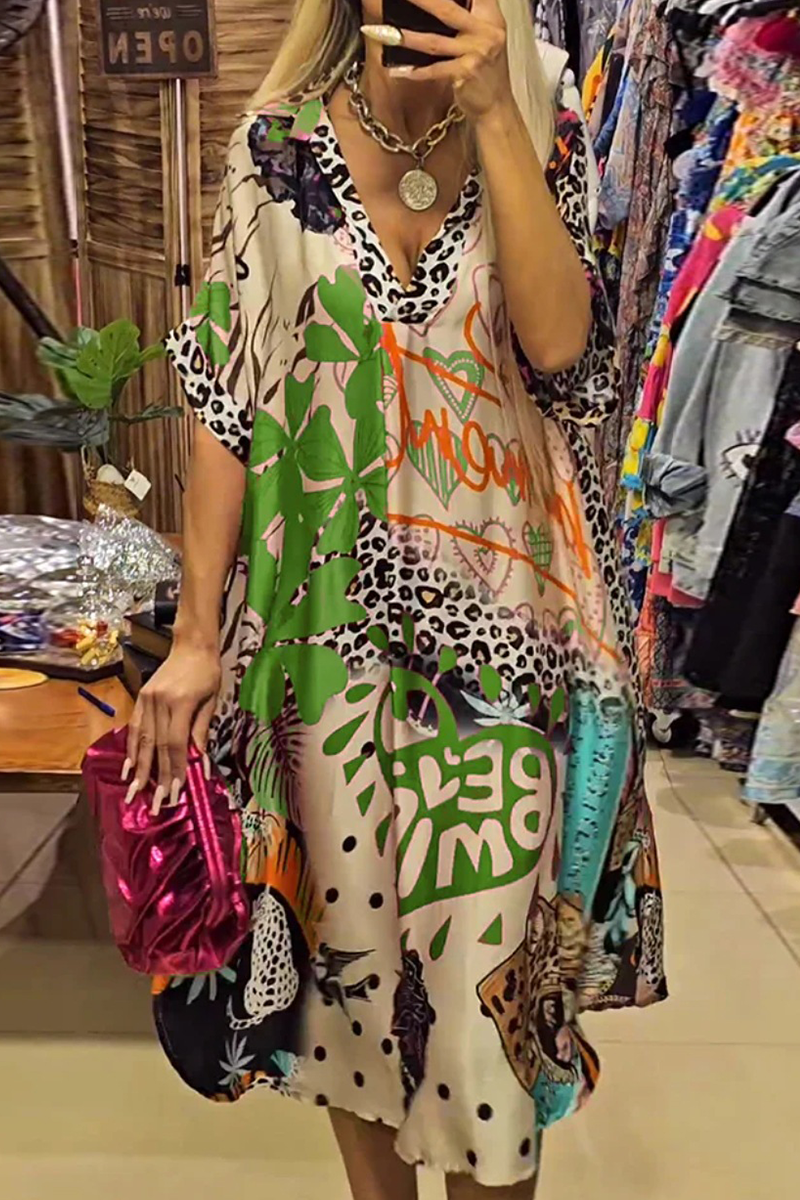 Vestido Estampado Cuello V