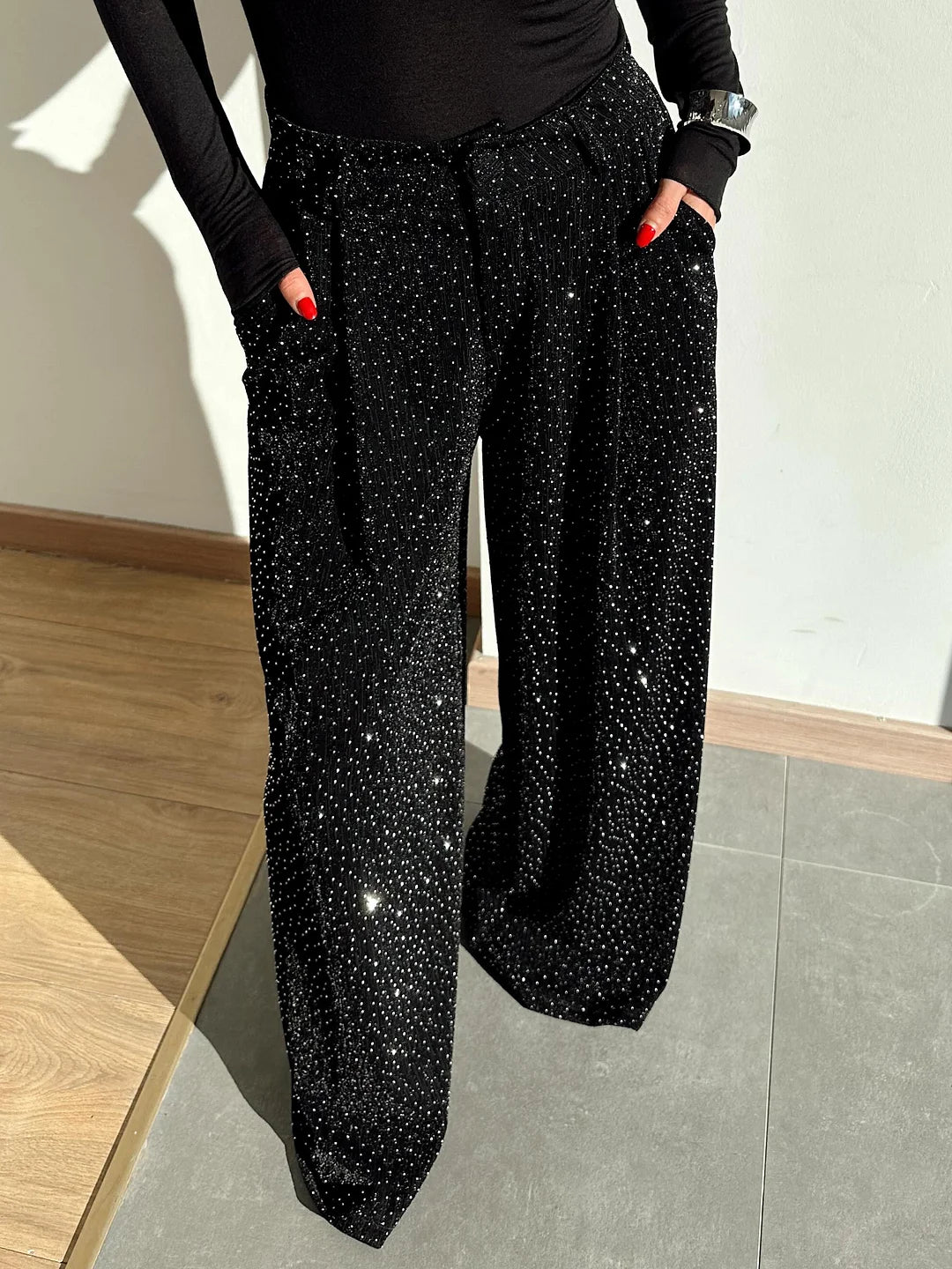 Pantalón anchos con lentejuelas