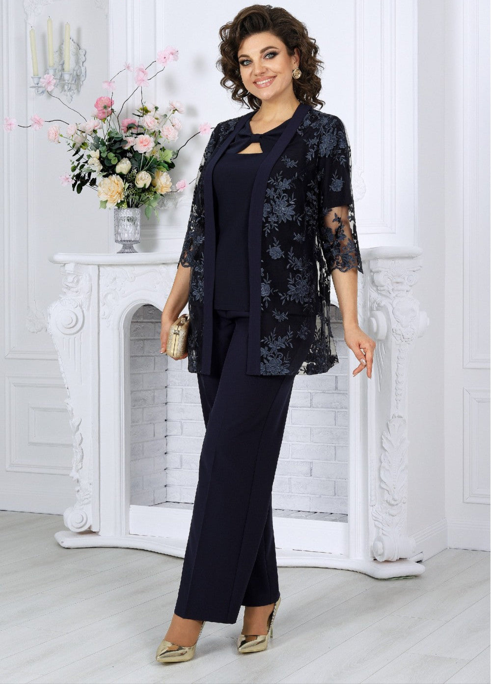 Traje de Tres Piezas Azul