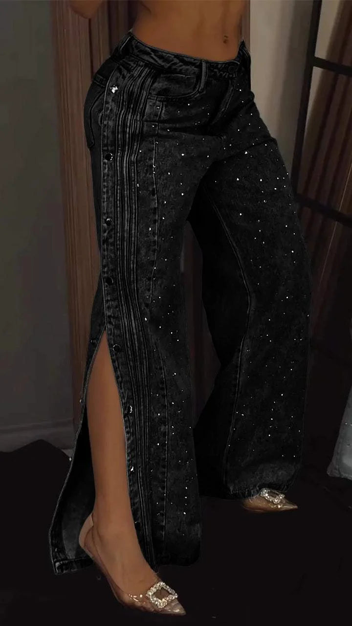 Vaqueros con apliques brillantes