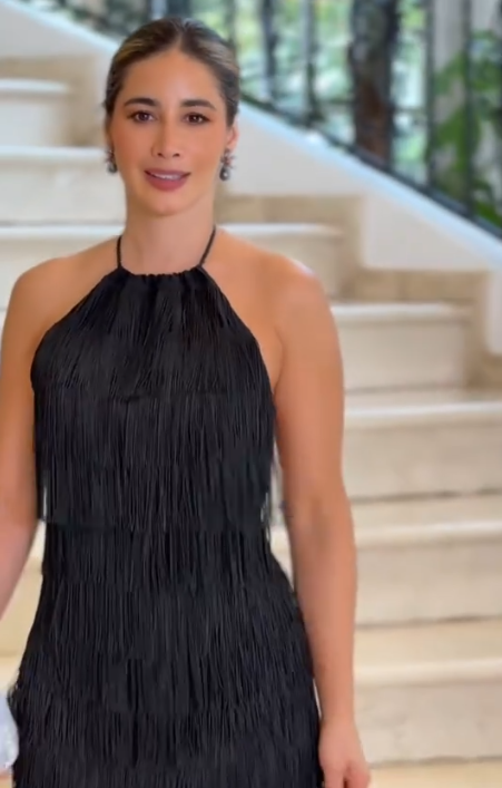 Vestido Glow Negro De Flecos