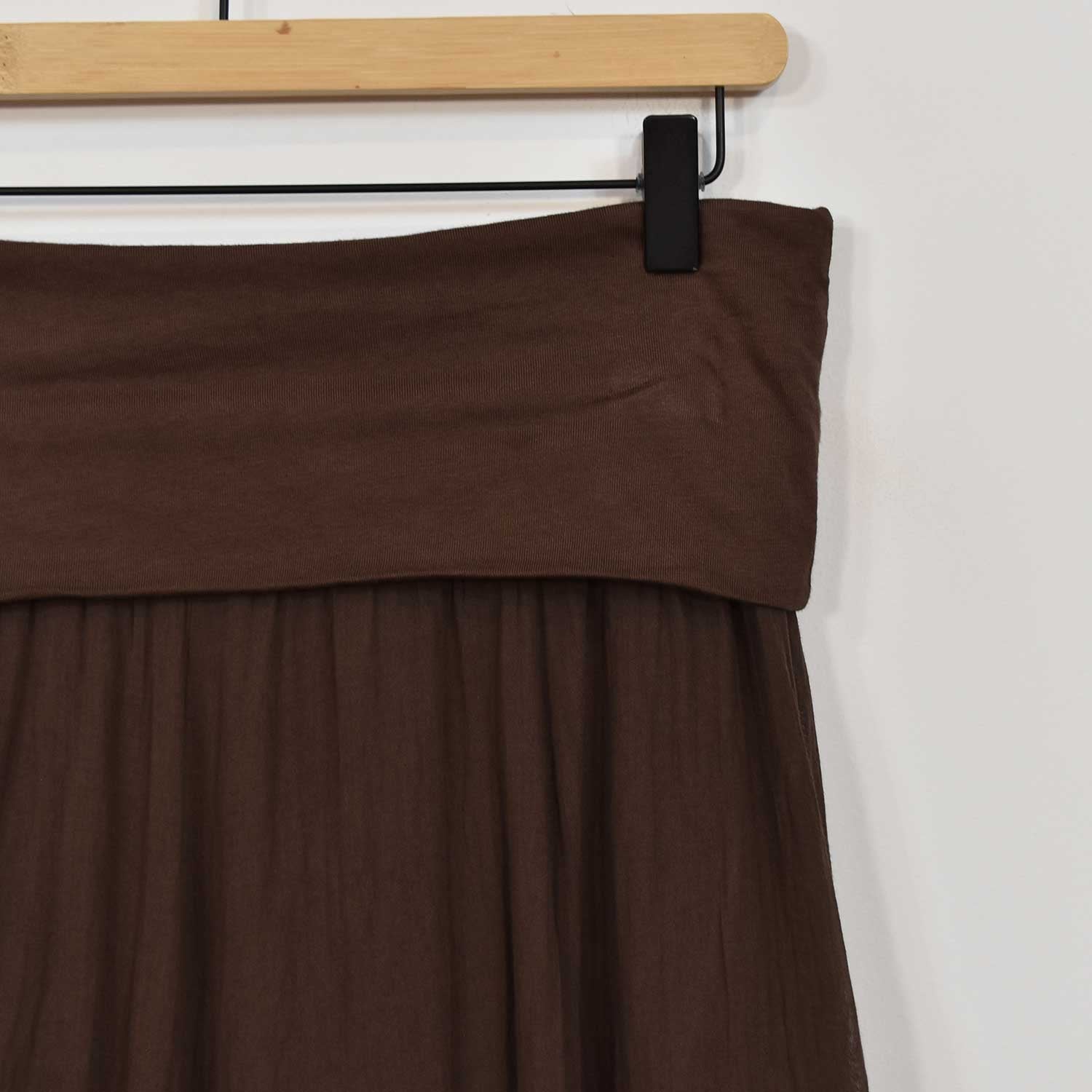 Falda Larga Boho Marrón