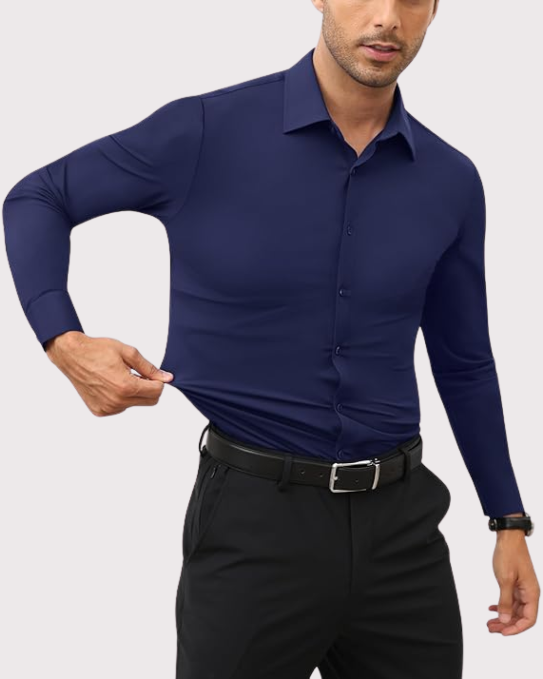 camisa de vestir elástica