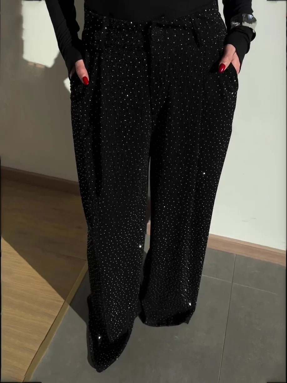 Pantalón anchos con lentejuelas