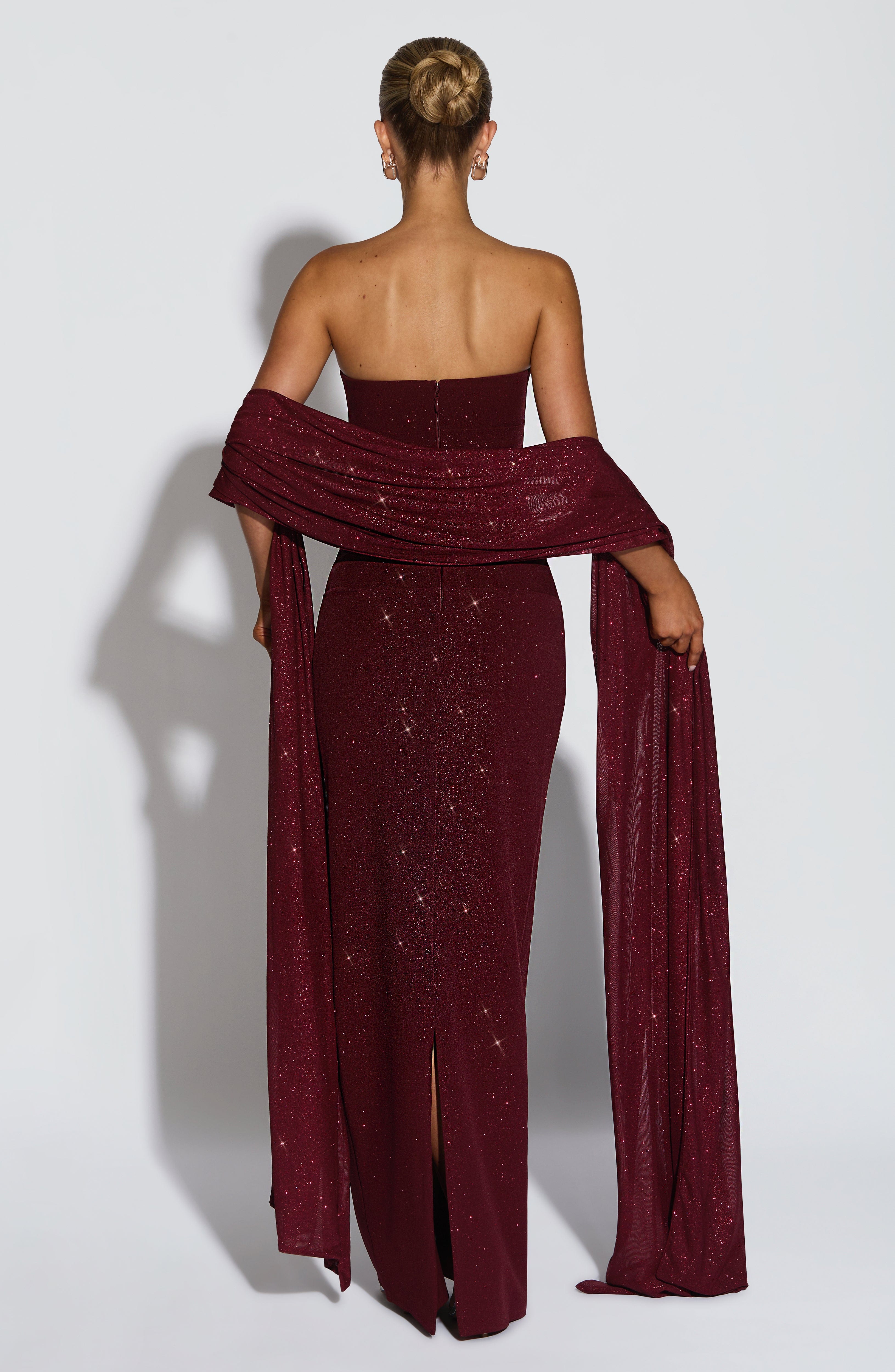 Pandra Maxi Dress - Wine Sparkle Dress Babyboo Fashion Premium Exclusive Design