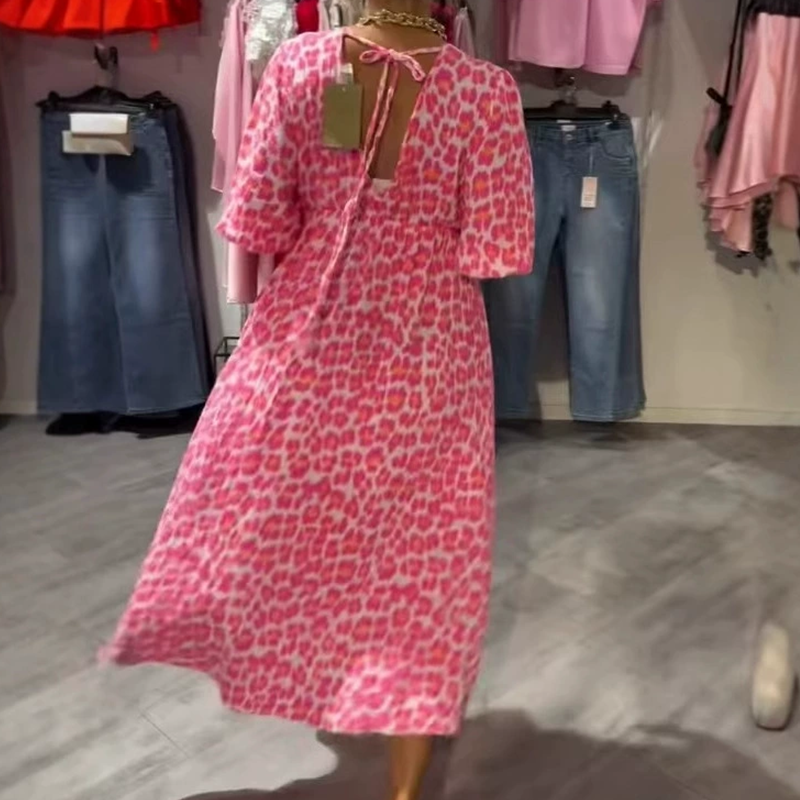 â°Venta temporal - 50% de descuentođ„Vestido estampado con cuello en V para mujer