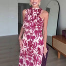 Vestido Estampado Con Hombros Descubiertos