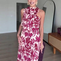 Vestido Estampado Con Hombros Descubiertos