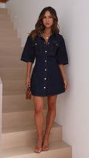 Raz Mini Dress - Dark Denim - Billy J