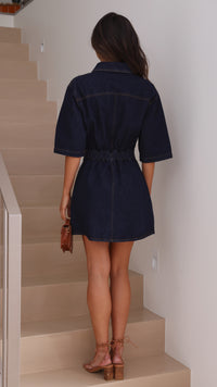 Raz Mini Dress - Dark Denim - Billy J