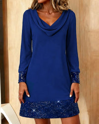 Vestido con panel de lentejuelas