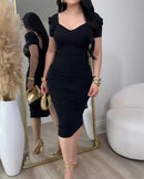 Vestidos ajustados con ribete de volantes