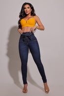 Jeans Moldeador Con Cinto Denim