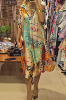 Vestido Estampado Cuello V