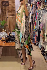 Vestido Estampado Cuello V