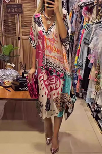 Vestido Estampado Cuello V