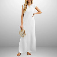 Vestido largo fluido antiarrugas (LIQUIDACIÓN)