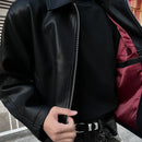 chaqueta de cuero texturizado