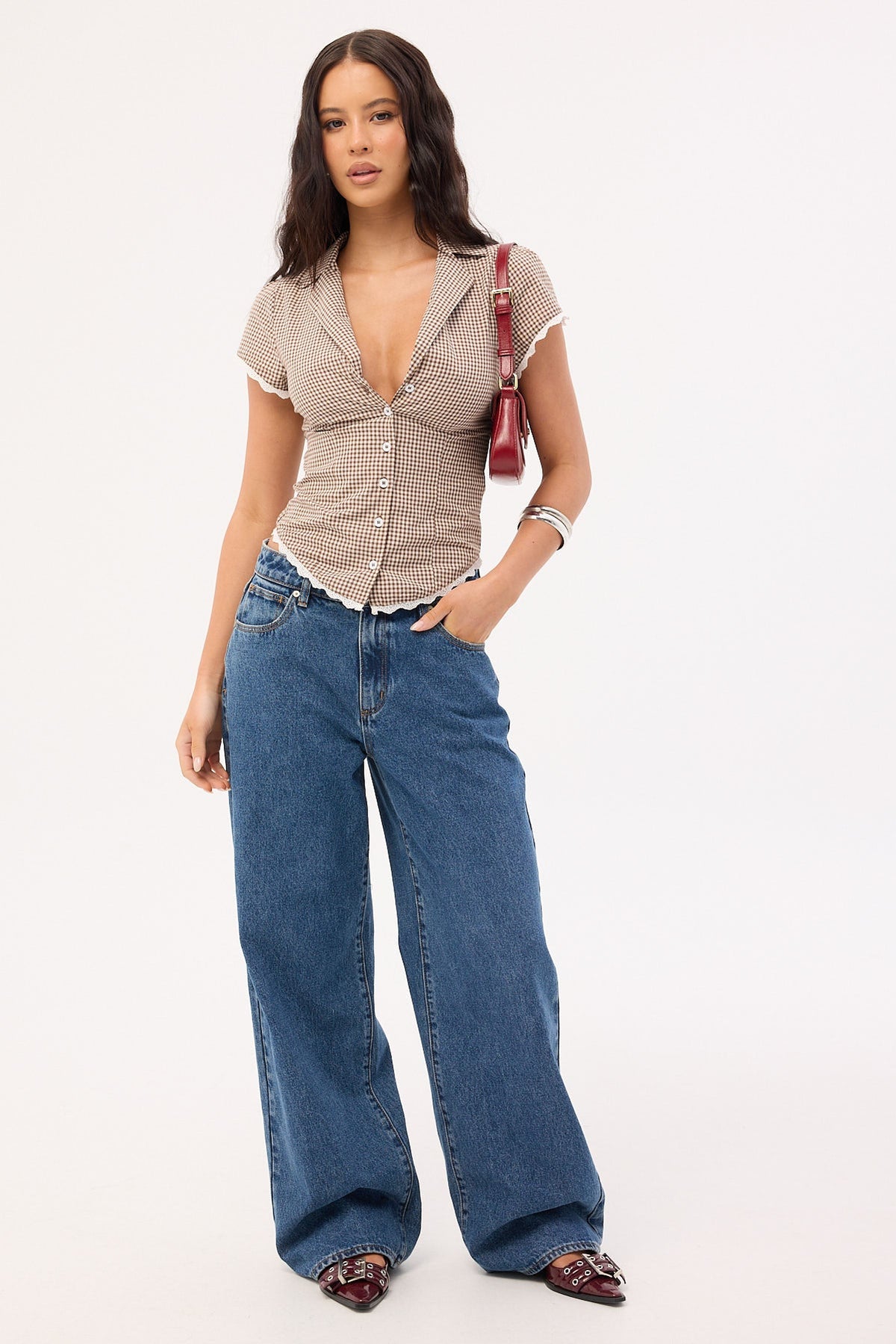 Jean Bella holgado de talle medio