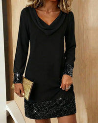 Vestido con panel de lentejuelas