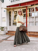 Falda Larga Boho Marrón