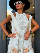 Vestido largo de encaje Amanda