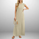 Vestido largo fluido antiarrugas (LIQUIDACIÓN)