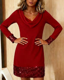 Vestido con panel de lentejuelas