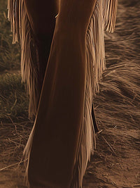 Vaqueros con flecos estilo western vintage