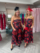 Vestido rojo floral de Danni