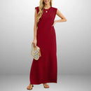 Vestido largo fluido antiarrugas (LIQUIDACIÓN)