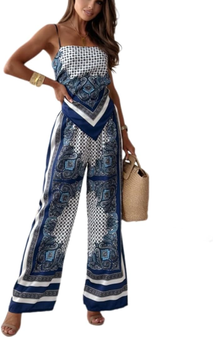 Alana Conjunto Estampado De Pierna Ancha