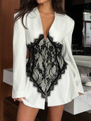 Blazer con paneles de encaje