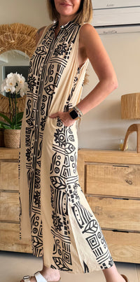 Vestido Camisero Largo Tribal