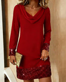 Vestido con panel de lentejuelas