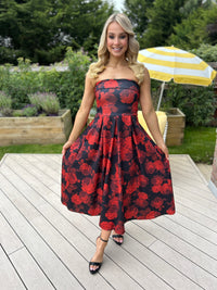 Vestido rojo floral de Danni