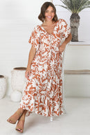 Vestido midi Charis - Vestido con escote en V