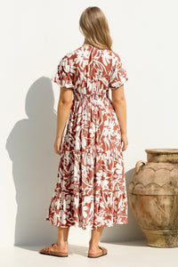 Vestido midi Charis - Vestido con escote en V