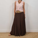 Falda Larga Boho Marrón