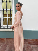 Elegante vestido de lentejuelas ruborizado