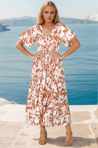 Vestido midi Charis - Vestido con escote en V