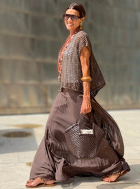 Falda Larga Boho Marrón