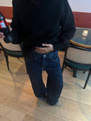 Vaqueros Con Estrellas Rojas - Denim Oscuro