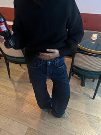 Vaqueros Con Estrellas Rojas - Denim Oscuro