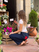 Vaqueros Con Estrellas Rojas - Denim Oscuro