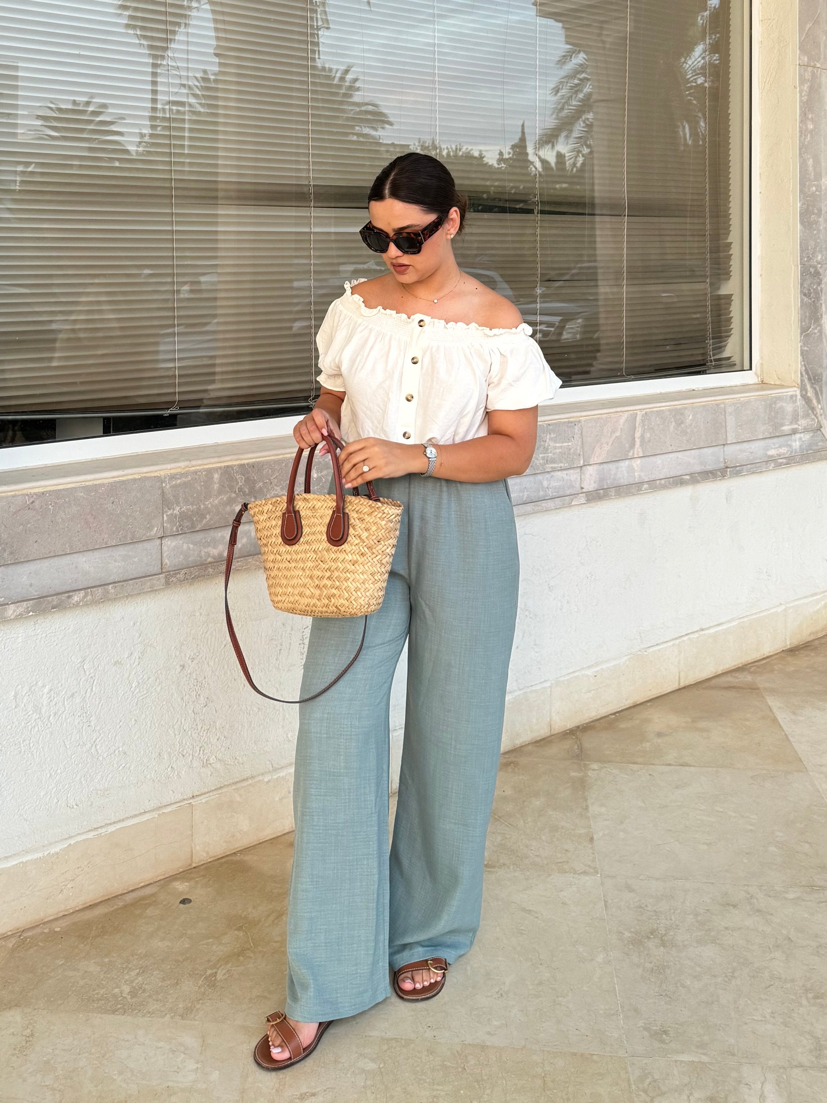 Pantalón de lino primavera-verano