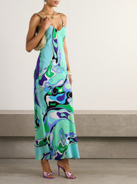 Vestido de Satén Mármol