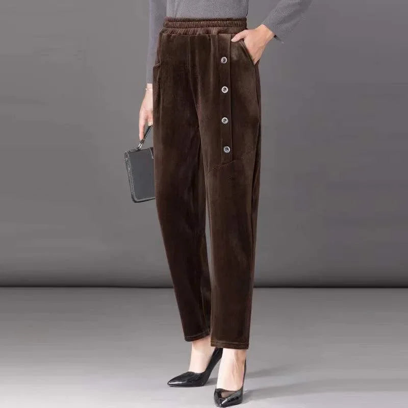 Pantalones con forro de terciopelo