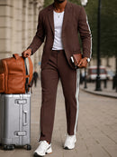 Conjunto de blazer con raya lateral