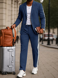 Conjunto de blazer con raya lateral